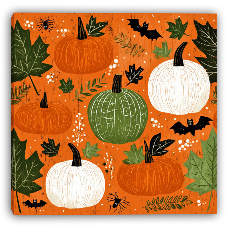 «Pumpkin Patch», art mural sur toile tendue, H 20 po x l 20 po