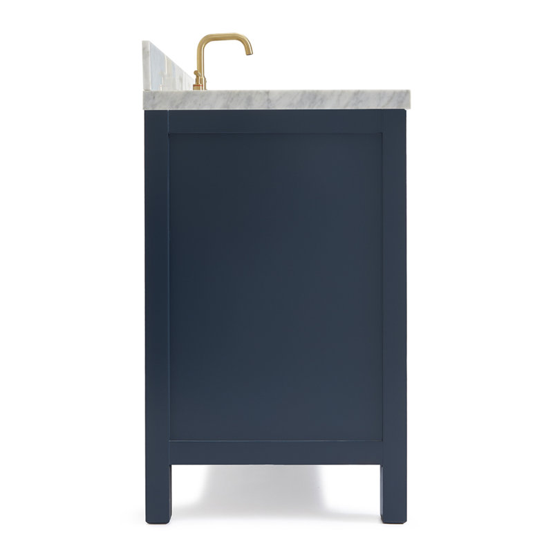 Cambridge 37'' W Single Vanity, Midnight Blue, Oval, Italian Carrara Marble