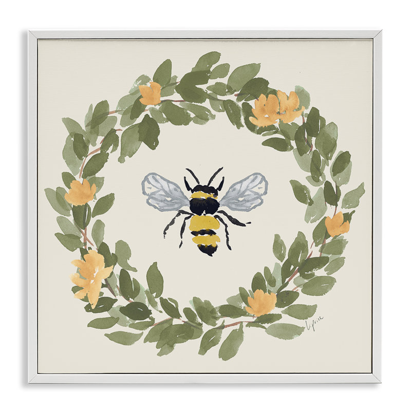 Couronne d'abeille, art giclée par Lucille Price, H 17 po x l 17 po, Giclée encadrée blanc bord de mer