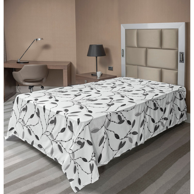 Ambesonne Nature Top Flat Sheet Glisten Fish Sunlight King Blue Purple White, Drap plat pour lit simple