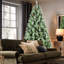 Arbre de Noël 9 pi avec 122 branches de pin, 2518 pointes, branches mixtes et à aiguilles dures, structure à charnières pour une installation facile, support en métal