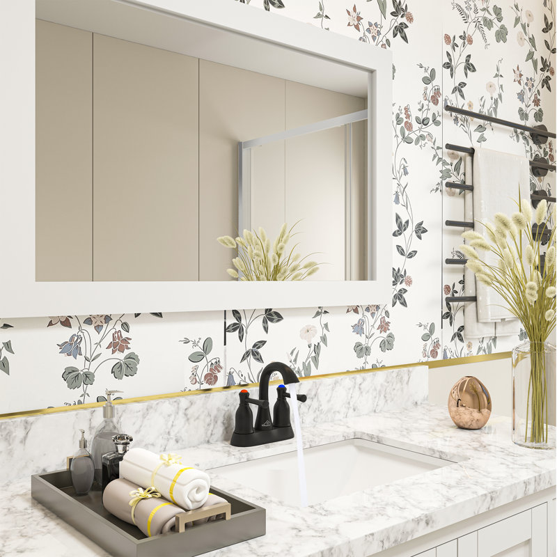 Robinet de lavabo de salle de bain central noir 4 "avec drain Casainc