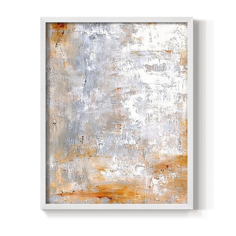 Impression abstraite encadrée CCXCIX - prête à être suspendue - fabriquée aux États-Unis, H 10 po x l 8 po, Blanc