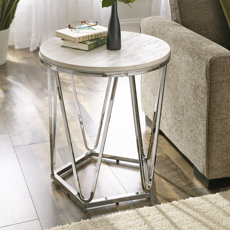Trygve End Table, Silver