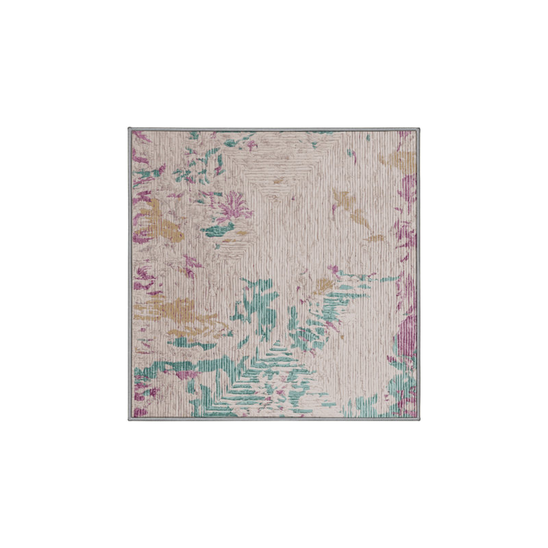 Tapis gris lavable à la machine, Carré 3 pi