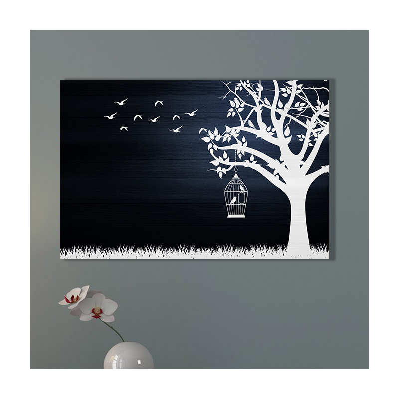 «Birds and Tree, Inverted Silhouettes», impression sur toile, H 12 po x l 18 po