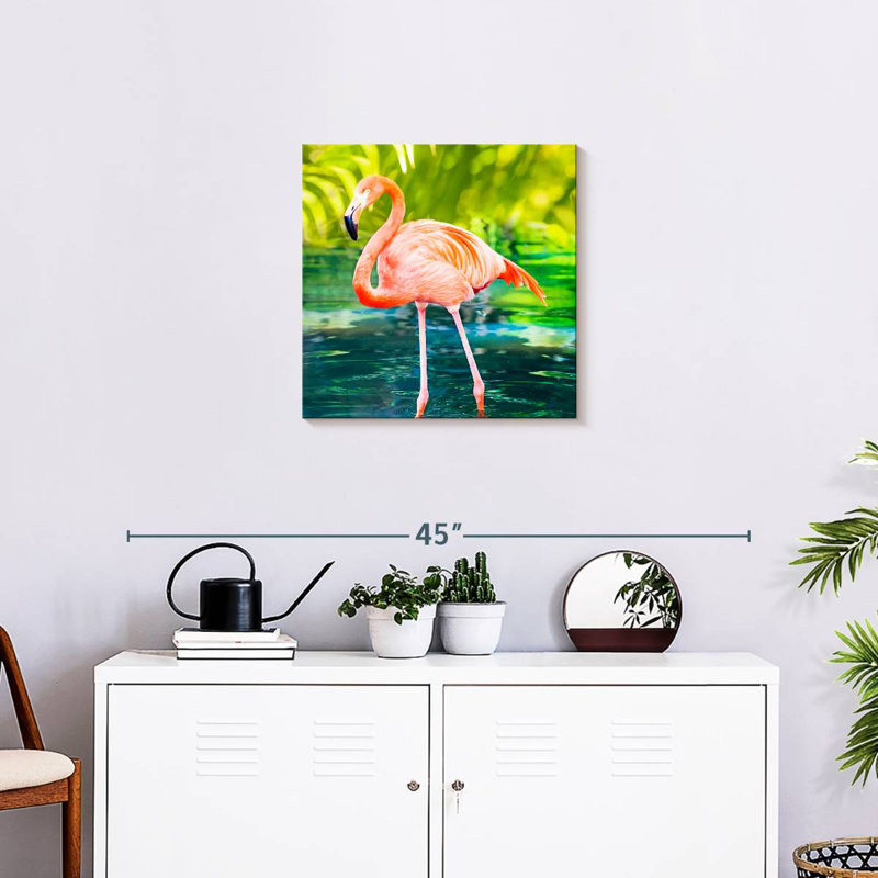 Brampt Flamingo Wading In Water