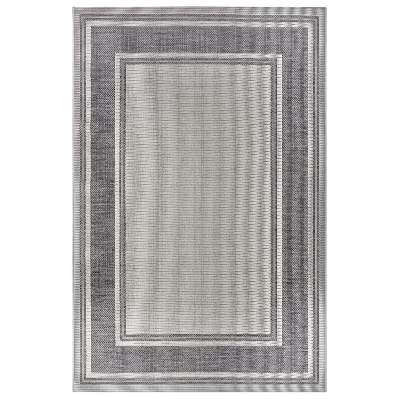 Machine Woven Grey Indoor / Outdoor Rug, Rectangle 120 x 63cm