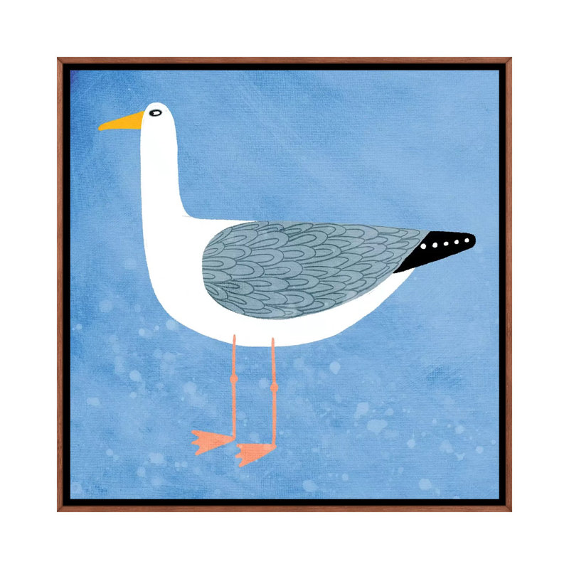« Seagull » par Nic squirrell-impression, H 26 po x l 26 po x P 1,5 po, Toile classique avec cadre brun, Pas de tapis