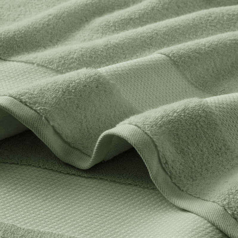 Ensemble de 6 serviettes de bain en coton haut de gamme, style turc, 600 g/m², vert moderne