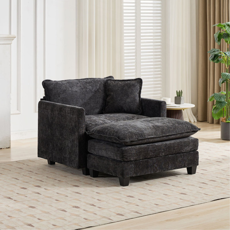 Coussin rembourré double couche Cloud, Noir
