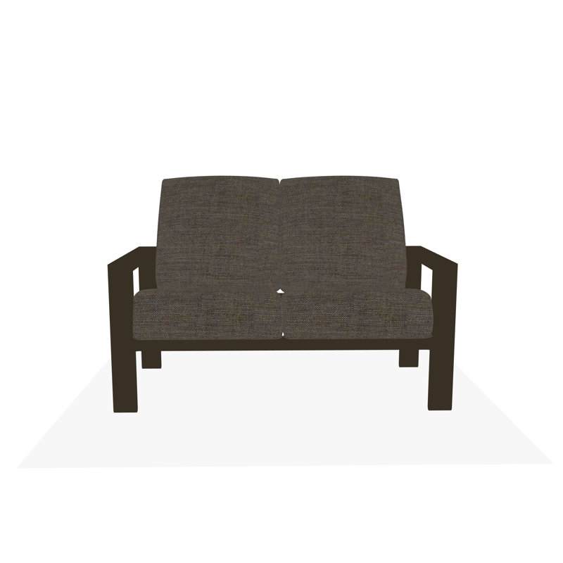 Causeuse Larssen, Tissage uni cendre coulée Sunbrella®, Bois de plage