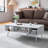39" Fluted Coffee Table with Drop-Down Storage Cabinet-472225577