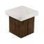 Table d'appoint carrée en oxyde de magnésium, plateau blanc antique et base naturelle, aucun assemblage requis, 18,86 po, naturel, utilisation polyvalente