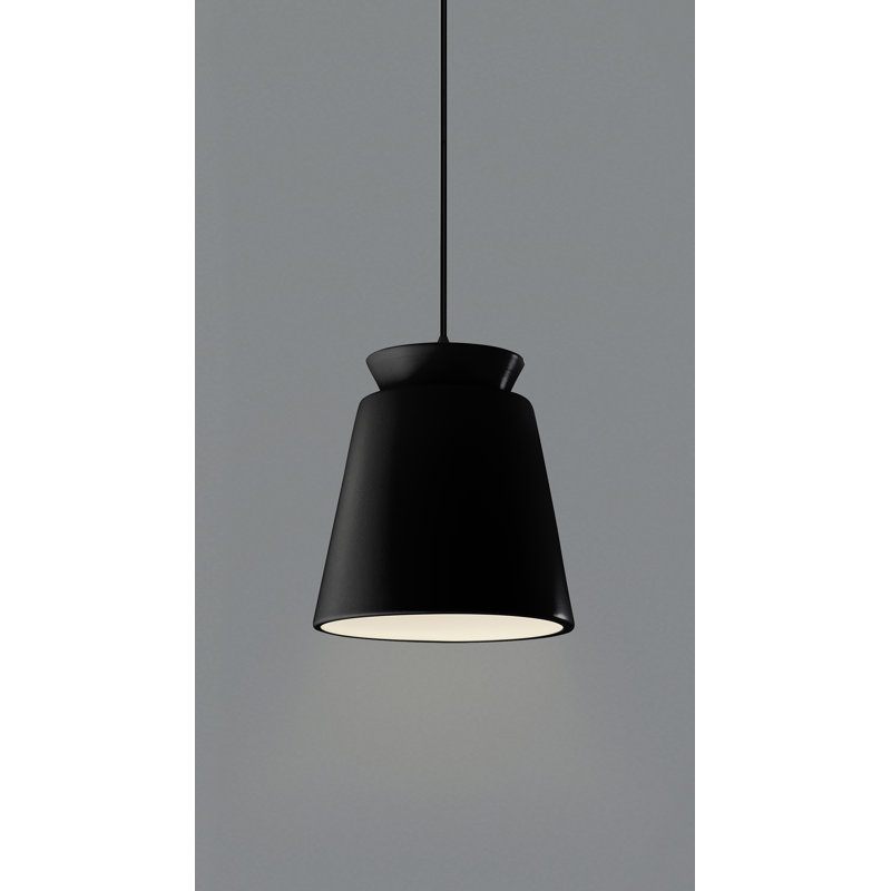 Luminaire suspendu conique à 1 lumière Logan, Non, Noir mat carbone, Matte Black