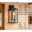 Lanterne d'extérieur imperméable de 18 pouces avec double cage et verre trempé transparent, applique murale pour patio