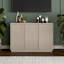 Buffet 48 "avec tablettes réglables et gestion des câbles - Buffet transitionnel blanc Alder pour salle à manger | Alston-1561733191