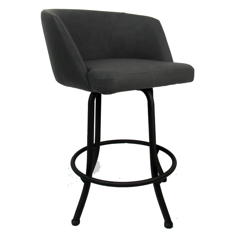 Tabouret de comptoir pivotant de 26 po, Pierre de lune / noir
