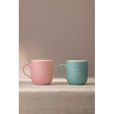 Charming Ceramic Mug Set (2 Pieces), Pink & Blue, 3.5 x 3.5 x 4.0 inches | 13.5 fl oz Capacity | 100% Durable Ceramic, Hand Wash Recommended for Longevity | Perfect for Coffee, Tea, & Cozy Moments