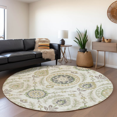  Machine Washable Indoor/Outdoor Mahaney ACN751 Ivory Rug