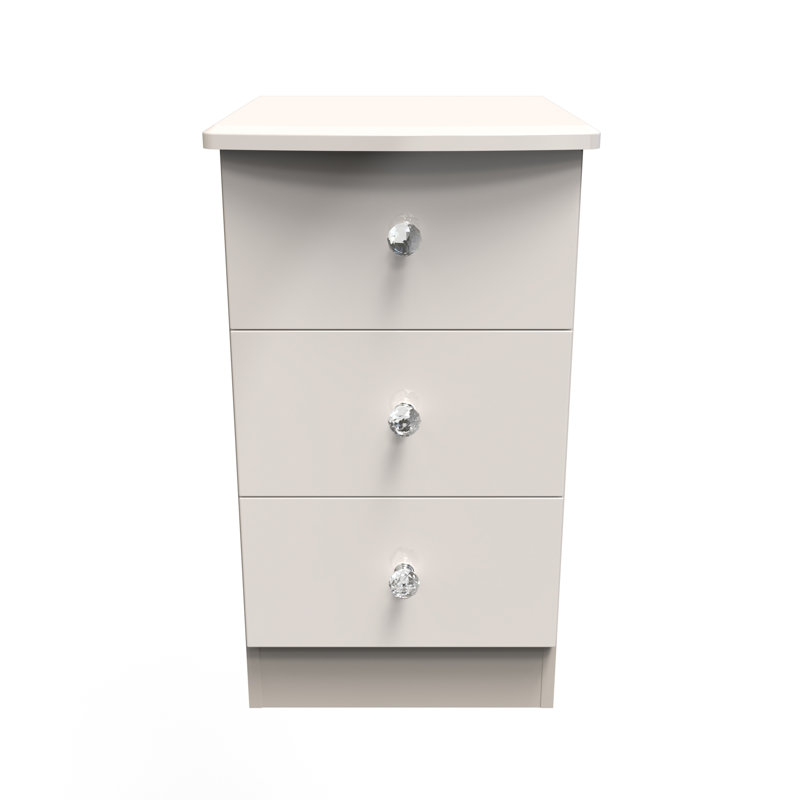 Fully Assembled Alush 3 Drawer Bedside Table