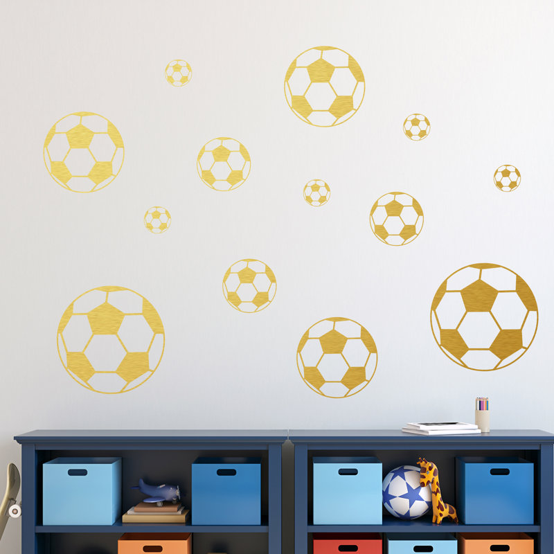Adhésif décoratif ballons de soccer, Or
