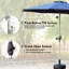 Parasol de terrasse de 3 m (10 pi) - Tissu résistant et imperméable - Idéal pour jardin, terrasse, cour, piscine - Bleu marine - Imperméable et durable