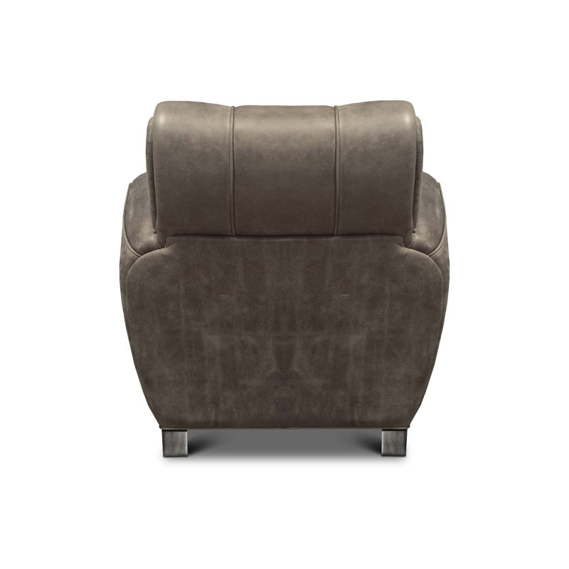 Manon 36.5" Wide Genuine Leather Armchair, Desert (Longhorn), Espresso