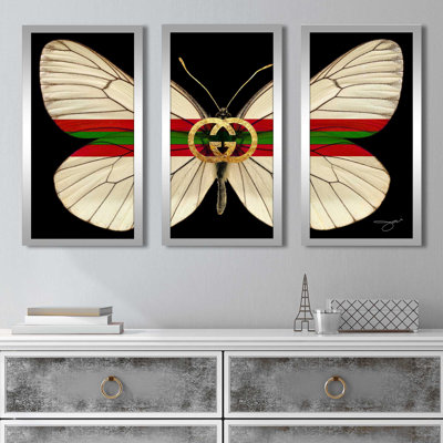 "Butterfly" par Jodi - 3 pièces encadrées