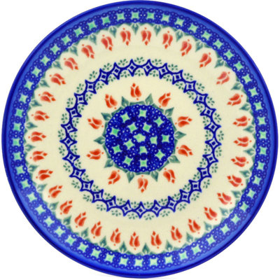 Tulips And Diamonds Ceramic Decorative Plate