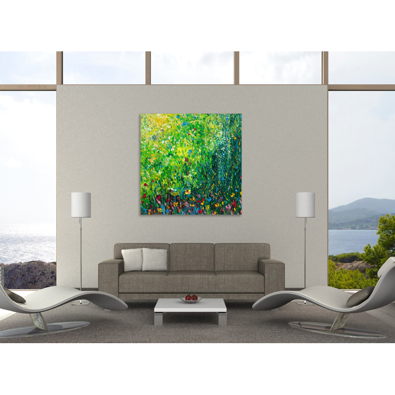 «Green Dream», toile tendue par Chiara Magni, H 36 po x l 36 po x P 1,5 po