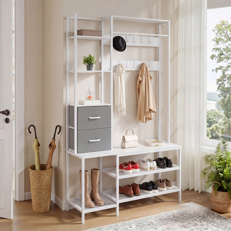 Hall Tree 120cm Wide, White