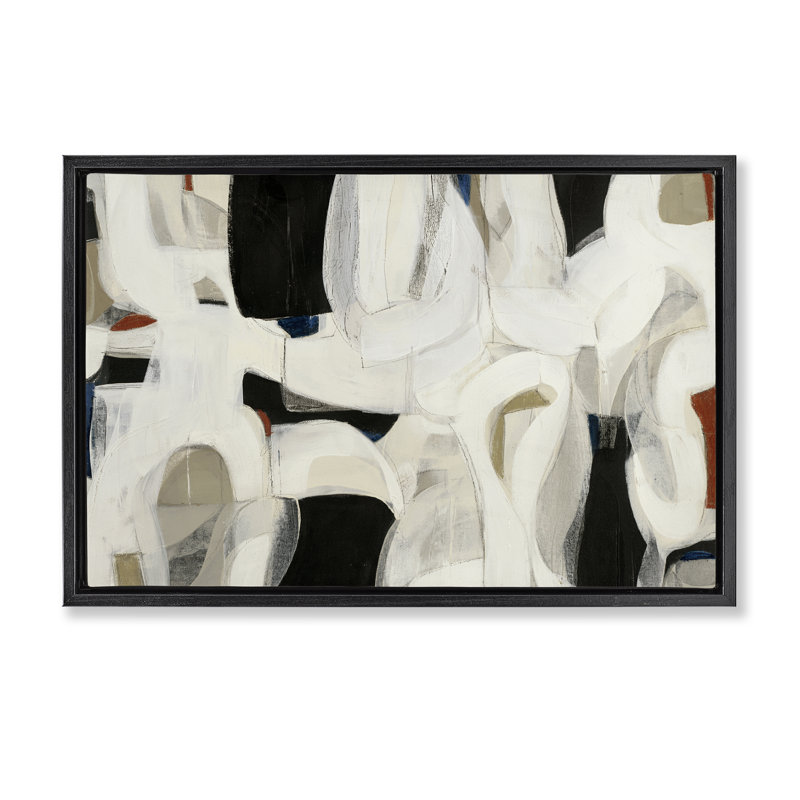 Cadre flottant Dynamic Earthy Shapes, design par Kippi Leonard, H 21 po x l 31 po, Cadre flottant noir de jais