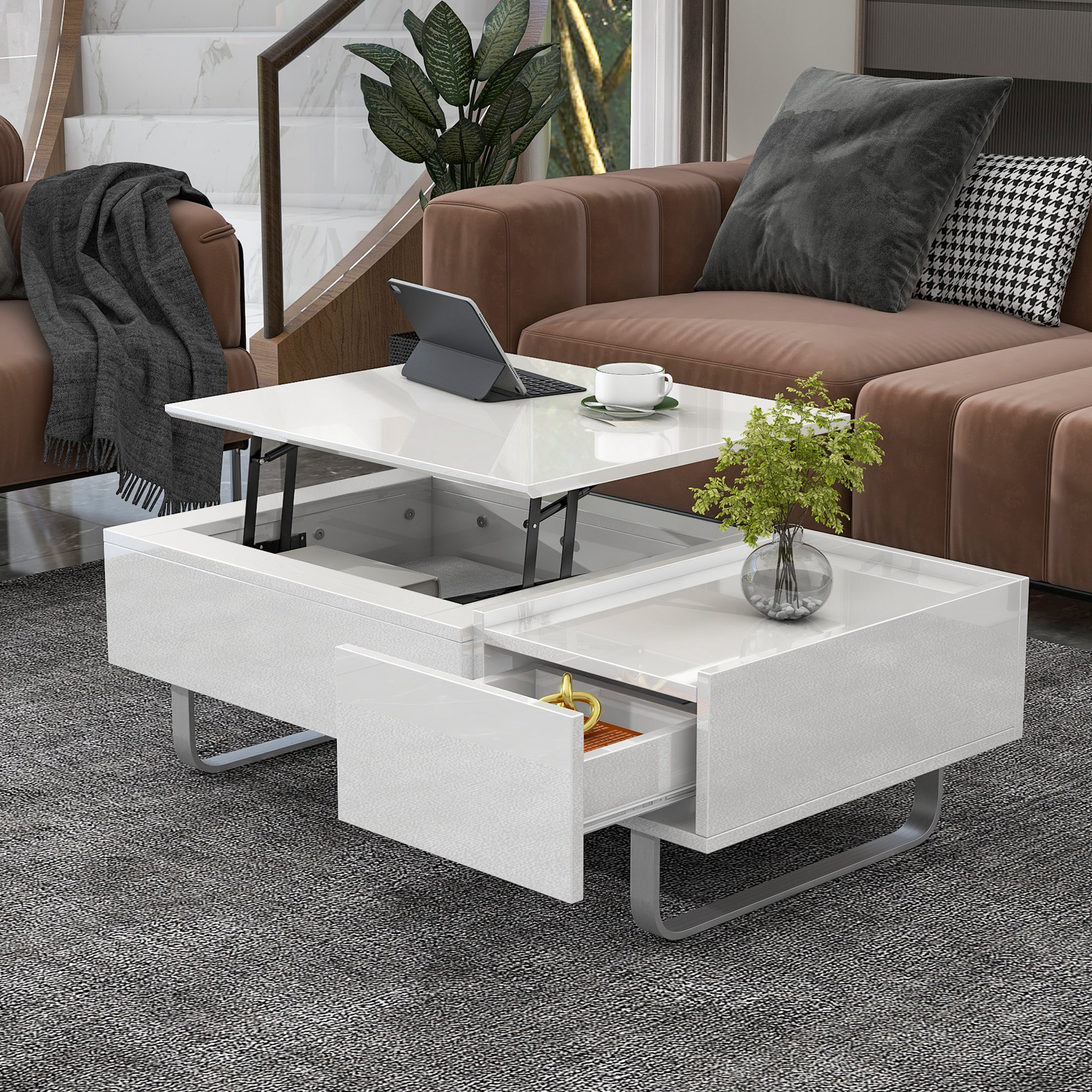 Ivy Bronx Jayze lift top coffee table,living room table,Cocktail Table