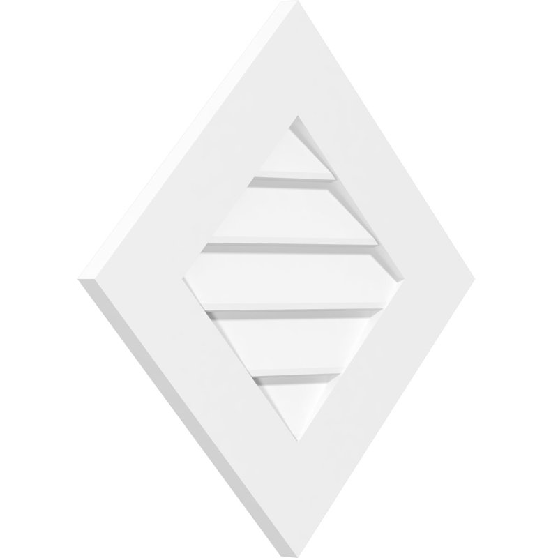 Diamant à fixation en surface: non fonctionnel, évent à pignon standard en PVC, H 24 po x l 42 po