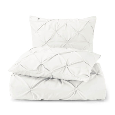 Cotton 300 Tc 8 Internal Ties Fair Trade Pin tuck Duvet Set
