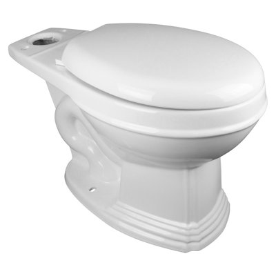 Round Toilet Bowl Only Vitreous China White Porcelain Classic -  The Renovators Supply Inc., 14170