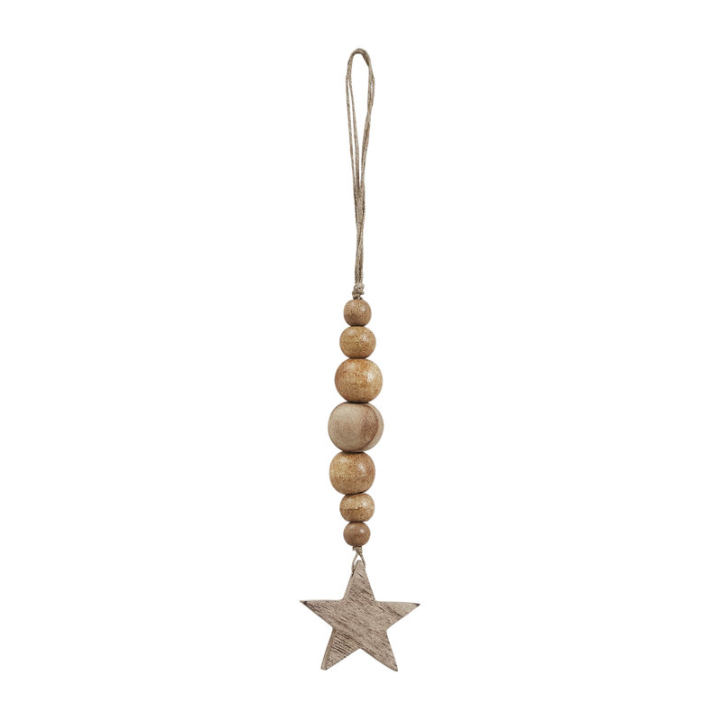 Ornement festif perles naturelles et étoile 6 x 2