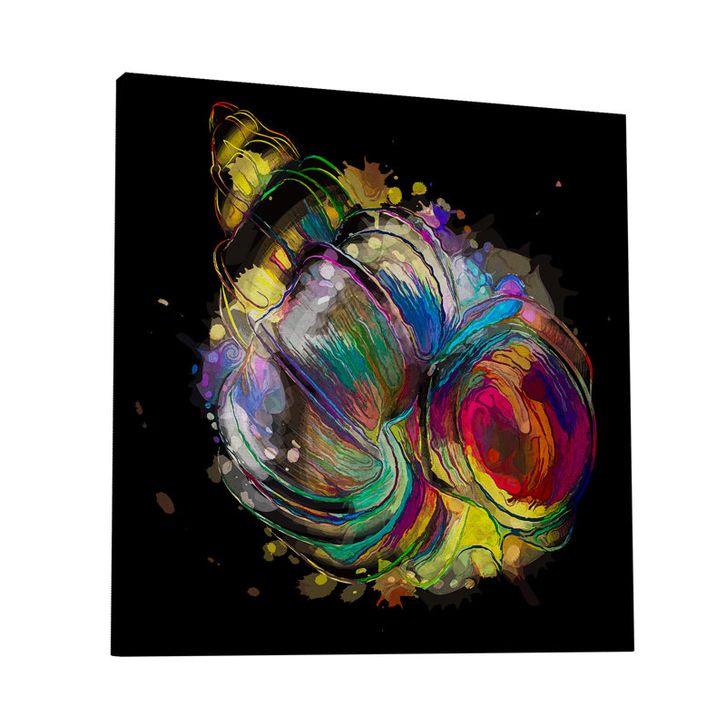 Boho Conch Shell 151 - Impression sur toile tendue, H 8 po x l 8 po x P 1,5 po