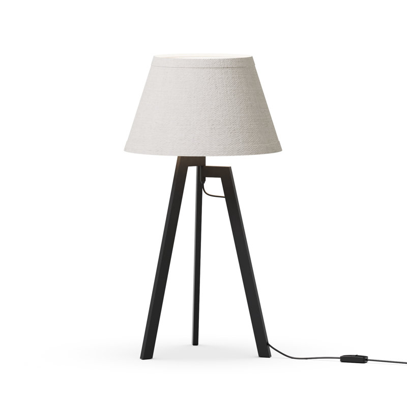 Lampe de table architecturale à trépied 27 po avec abat-jour texturé - éclairage douillet