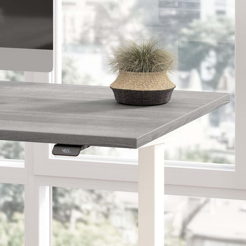 Bush Business Furniture Move 40 Series Electric Height Adjustable Standing Desk, 27" H x 71" W x 29.4" D, Platinum Gray