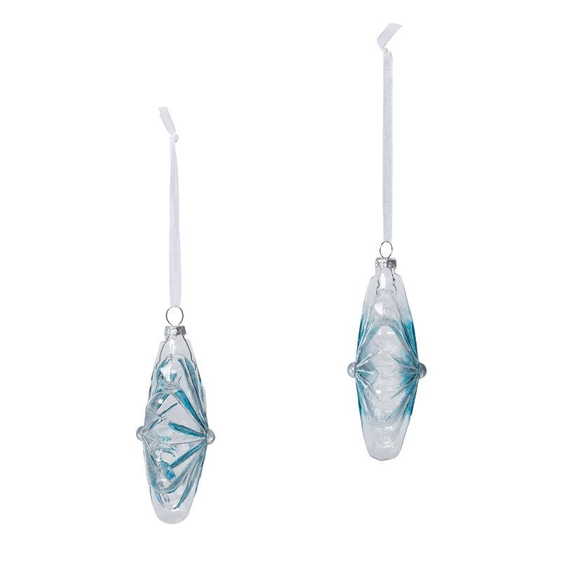 5'' Glass Holiday Shaped Ornament