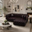 Ensemble de canapé moderne 77 po 77 po, canapé modulaire rembourré en similicuir 2 places avec conception touffetée à la main pure, 1 repose-pieds et 2 coussins, combinaison multiple pour le salon, brun foncé