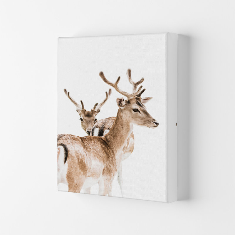 Deers II by Victoria Frost - Print, 42cm H x 29.7cm W x 4cm D, Wrapped Canvas