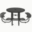 46-Inch Black Round Picnic Table with Umbrella Hole