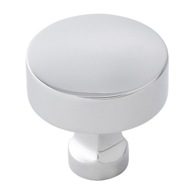 Parkview Collection Round Knob - 1-1/4 " Diameter Cabinet Knob Chrome - Transitional Hardware for Drawers & Cabinets