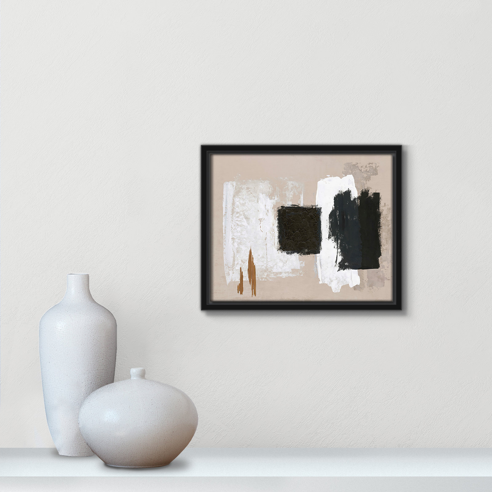 Imone "Golden Slate" Painting, Black, 9.5" H x 11.5" W