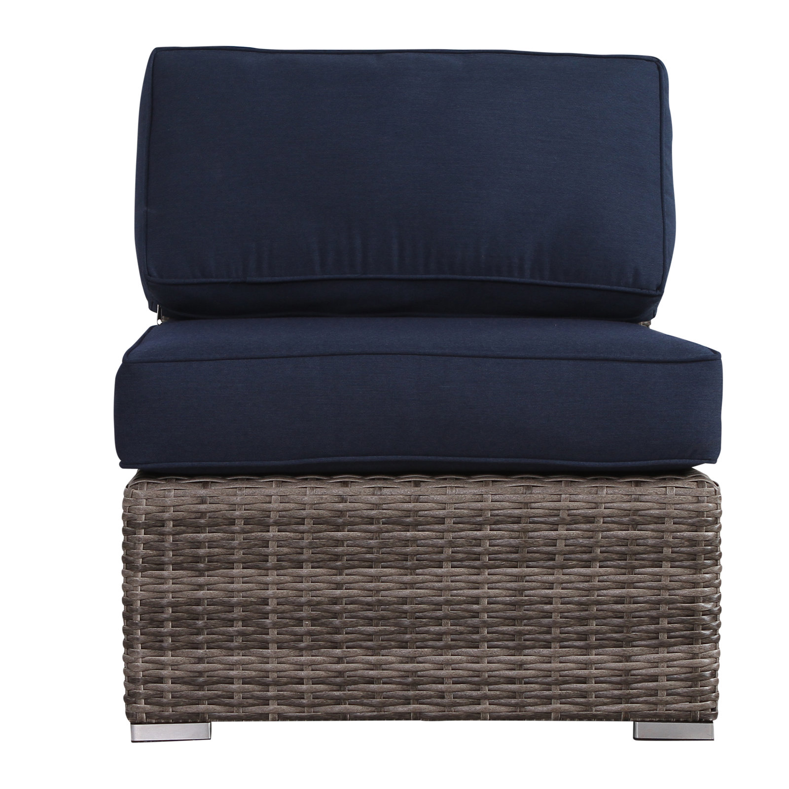 Franke 8-Person Patio Seating Group, Canvas Navy Sunbrella® Canvas, Mixed Gray