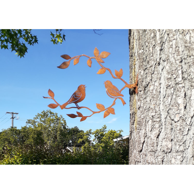 Oiseaux chantants en métal sur branche Maroney