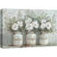 «Thankful Grateful Blessed Inspirational Green Floral Rustic Mason Jar», grande impression sur toile-98635538-119461001-98635534